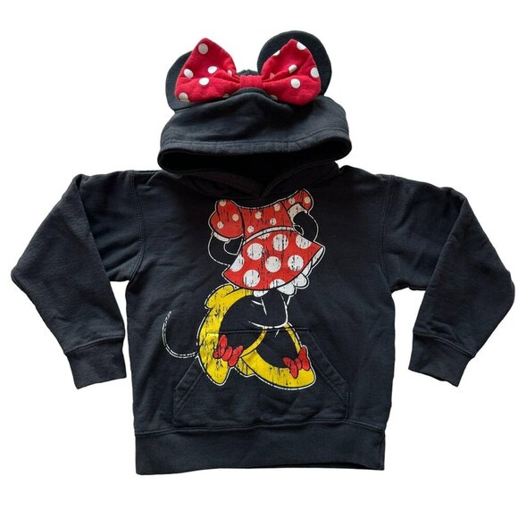 Disney Minnie Mouse Hoodie XS (3-4T) Ears & Bow Costume Park Style - Picture 1 of 7